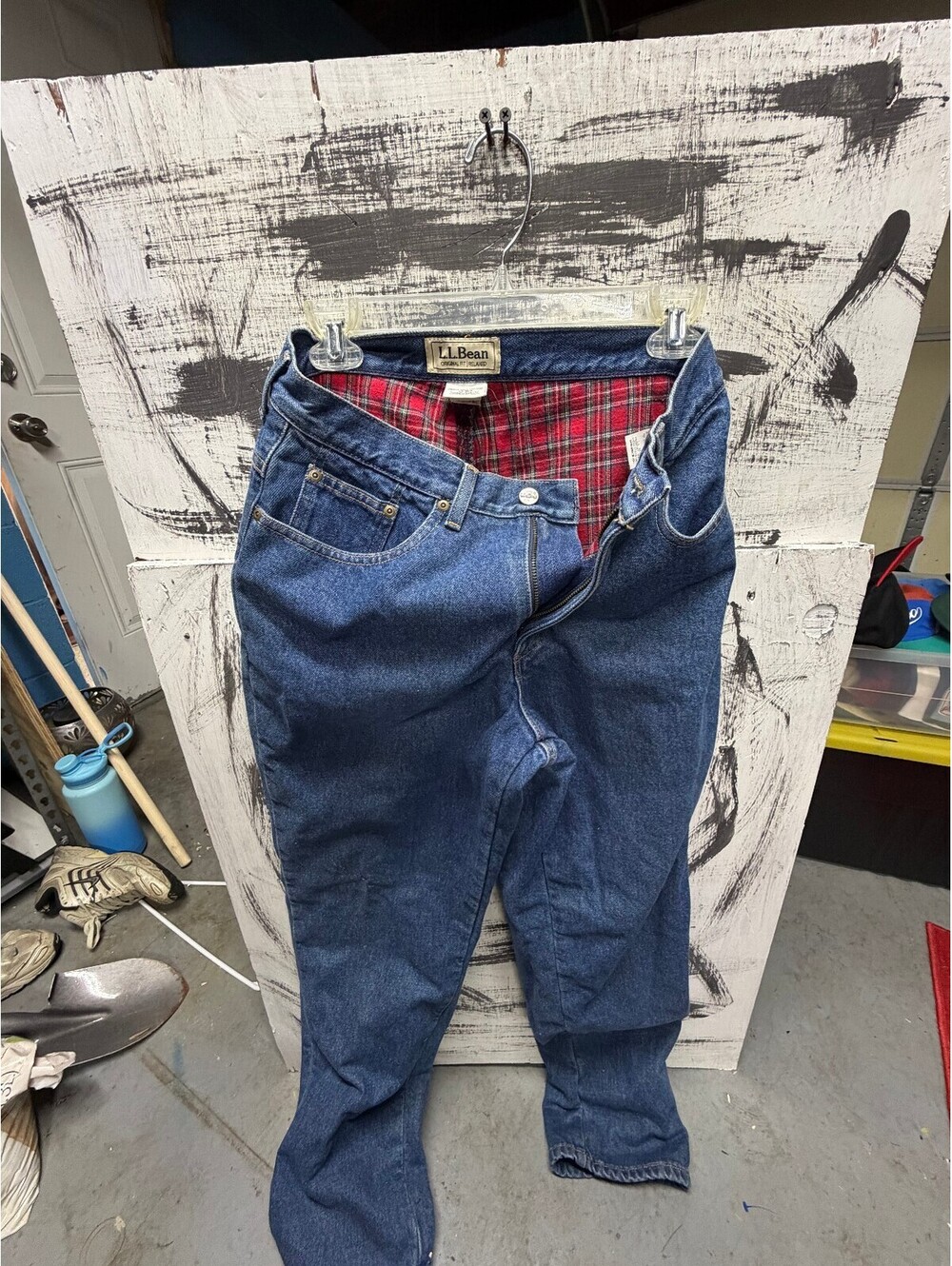 vintage l.l. bean flannel lined jeans